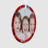 Foto van Bright Merry Red Knit Knitting Ornament (voorkant)