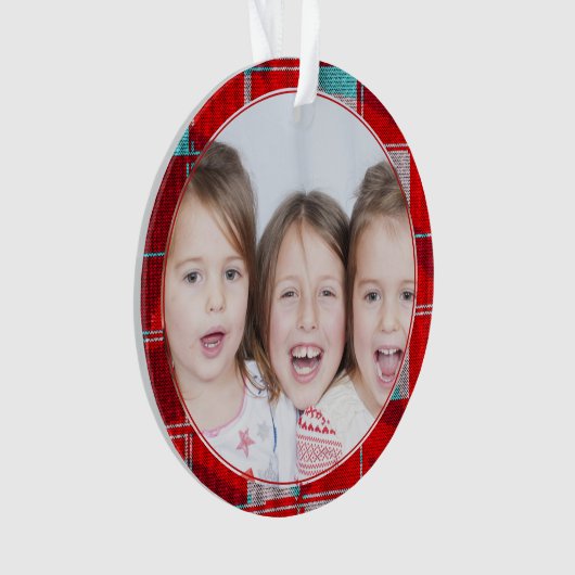 Foto van Bright Merry Red Knit Knitting Ornament (voorkant)