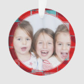 Foto van Bright Merry Red Knit Knitting Ornament (voorkant)