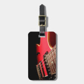 Foto van Bright Red Electric Gitar Bagagelabel (Voorkant verticaal)
