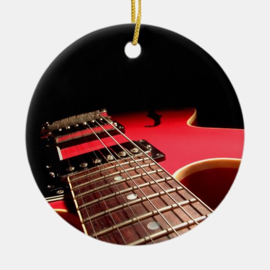 Foto van Bright Red Electric Gitar Keramisch Ornament (Voorkant)