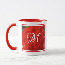 Foto van Bright Red Geranium Floral Initiaal Mok
