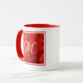 Foto van Bright Red Geranium Floral Initiaal Mok (Voorkant links)