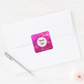 Foto van Bright Roze Azalea Flower Vierkante Sticker (Envelop)