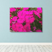 Foto van Bright roze bloemen Canvas Afdruk (Insitu (Houten vloer))