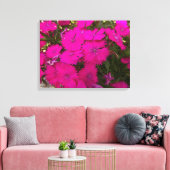 Foto van Bright roze bloemen Canvas Afdruk (Insitu (Woonkamer))