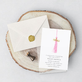 Foto van Bright roze Tassel Graduel Aangepast Kaart