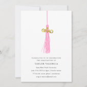 Foto van Bright roze Tassel Graduel Aangepast Kaart (Voorkant)