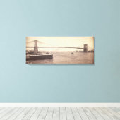  foto van Brooklyn Bridge (1896) Canvas Afdruk (Insitu (Houten vloer))