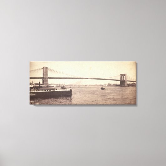  foto van Brooklyn Bridge (1896) Canvas Afdruk (Voorkant)