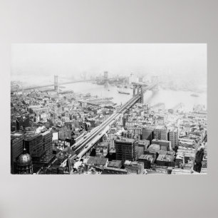  foto van Brooklyn en Manhattan Bridge Poster