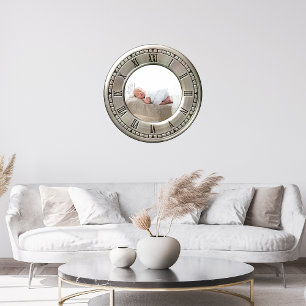 Foto van Brushed Nickel Roman Numeral Grote Klok