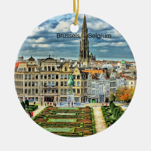 Foto van Brussel, België Keramisch Ornament (Voorkant)