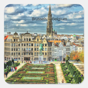 Foto van Brussel, België Vierkante Sticker
