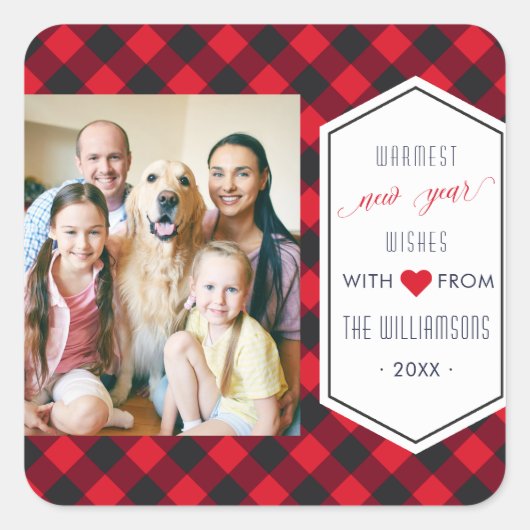 Foto van Buffalo Pset Holiday Greep Vierkante Sticker (Voorkant)