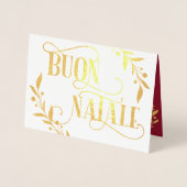 Foto van Buon Natale Gold Berries Red Folie Kaarten (Voorkant)