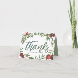 Foto van Burgundy Modern Pomegranate Wedding Notitiekaartje