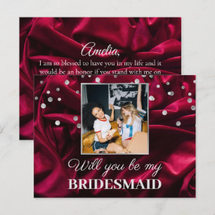 Foto van Burgundy Silk: mijn Bridesmaid Briefkaart