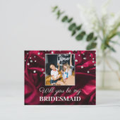 Foto van Burgundy Silk: mijn Bridesmaid Briefkaart (Staand voorkant)