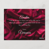 Foto van Burgundy Silk: mijn Bridesmaid Briefkaart (Achterkant)