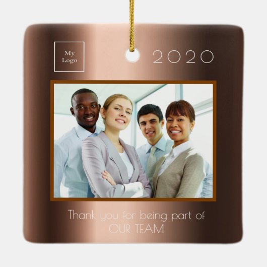 Foto van Business Company, dank u brons! Keramisch Ornament (Achterkant)