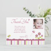 Foto van Butterfly girl: dank je platte kaart (Staand voorkant)