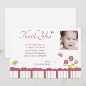 Foto van Butterfly girl: dank je platte kaart (Voorkant / Achterkant)