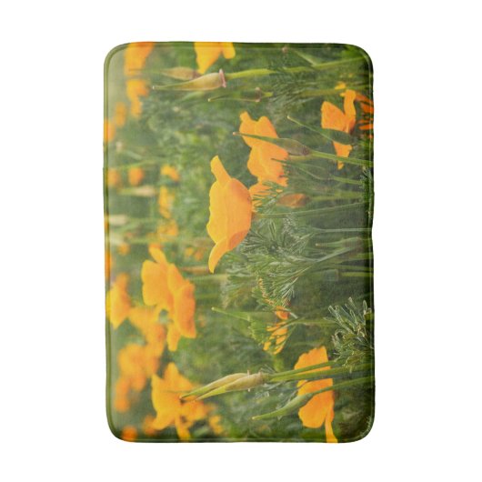 Foto van California Poppy Patch Badmat (Voorkant Verticaal)
