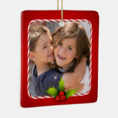 Foto van Candy Cane Holly Keramisch Ornament (Rechts)