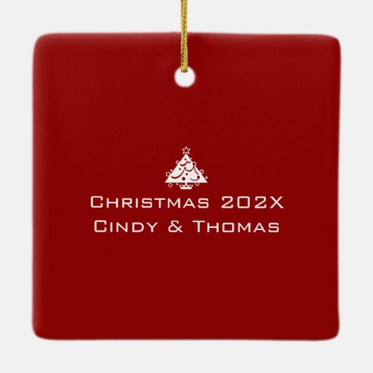 Foto van Candy Cane Holly Keramisch Ornament (Achterkant)