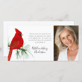 Foto van Cardinaal Funeral Bedankkaart (Voorkant / Achterkant)