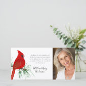 Foto van Cardinaal Funeral Bedankkaart (Staand voorkant)