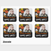 Foto van cartoon Spooky Ghosts Kind Halloween Part Vierkante Sticker (Vel)