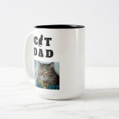 Foto van Cat Dad Cute Silhouette Tweekleurige Koffiemok (Voorkant links)