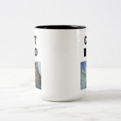 Foto van Cat Dad Cute Silhouette Tweekleurige Koffiemok (Center)