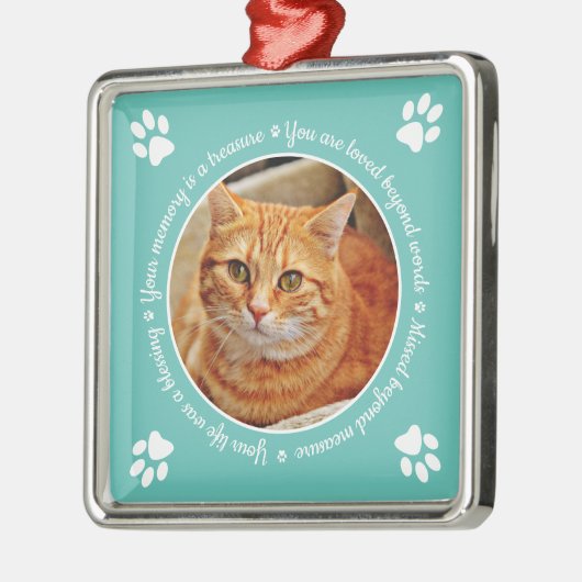 Foto van Cat Memorial Paw Metalen Ornament (Links)
