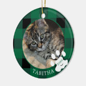 Foto van Cat Paw Print Green Buffalo Keramisch Ornament (Links)