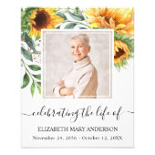 Foto van Celebring Life Sunflower Memorial Foto Afdruk (Voorkant)