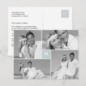 Foto van Center Square Monogram Weddenschap Hartel Briefkaart (Voorkant / Achterkant)