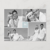 Foto van Center Square Monogram Weddenschap Hartel Briefkaart (Voorkant)