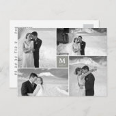 Foto van Center Square Monogram Weddenschap Hartel Briefkaart (Voorkant / Achterkant)