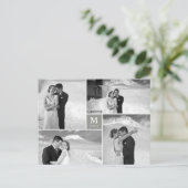 Foto van Center Square Monogram Weddenschap Hartel Briefkaart (Staand voorkant)