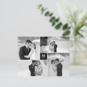 Foto van Center Square Monogram Weddenschap Hartel Briefkaart (Staand voorkant)