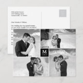 Foto van Center Square Monogram Weddenschap Hartel Briefkaart (Voorkant / Achterkant)