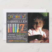 Foto van Chalkboard Mad Science Party Birthday Kaart (Voorkant)