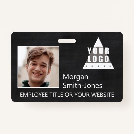 Foto van Chalkboard Trendy Business Employee Badge (Voorkant)