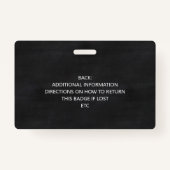 Foto van Chalkboard Trendy Business Employee Badge (Achterkant)