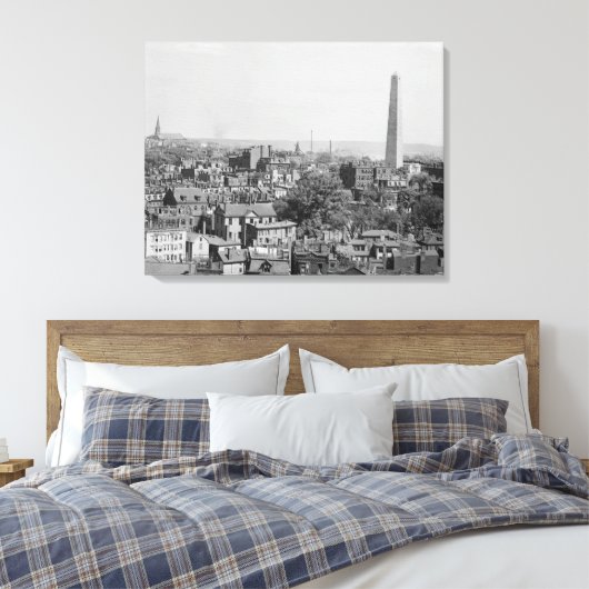  foto van Charlestown Massachusetts Canvas Afdruk (Insitu (Slaapkamer))