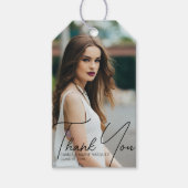 Foto van Chic Afstuderen Dank u Black Script Party Cadeaulabel (Voorkant)
