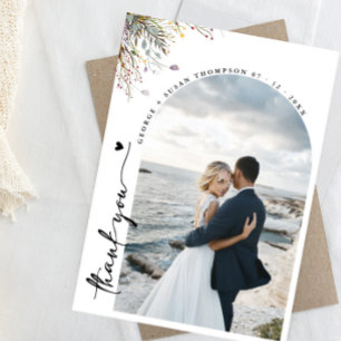 Foto van Chic Arch Boho Wedding Hartelijk dank Kaart